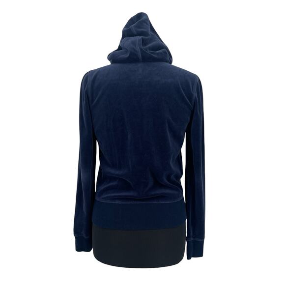 Calvin Klein Performance Quick Dry Womens Navy Velour Zip Up Hoodie Size Small S - Picture 3 of 9